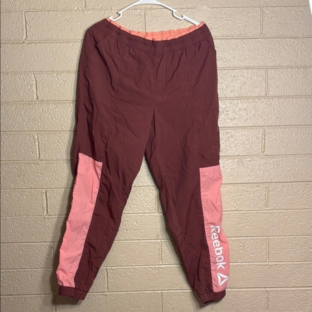 Reebok Brown and Coral Jogger Sweatpants Elastic Cuffs